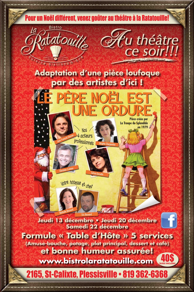 Le Père Noel Est Une Ordure Affiche Le bistro La Ratatouille présente : Le Père Noël est une ordure